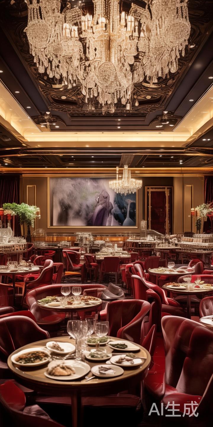 除了赌场，娱乐城内还设有豪华的餐饮区，汇聚多国美食