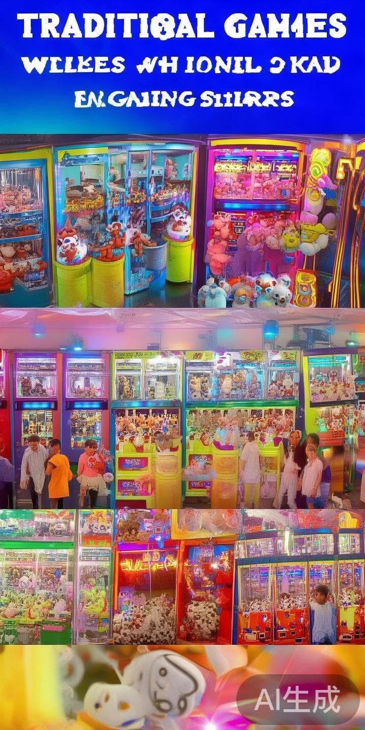 除了高端项目，游乐区还设有丰富的传统游戏区。抓娃娃